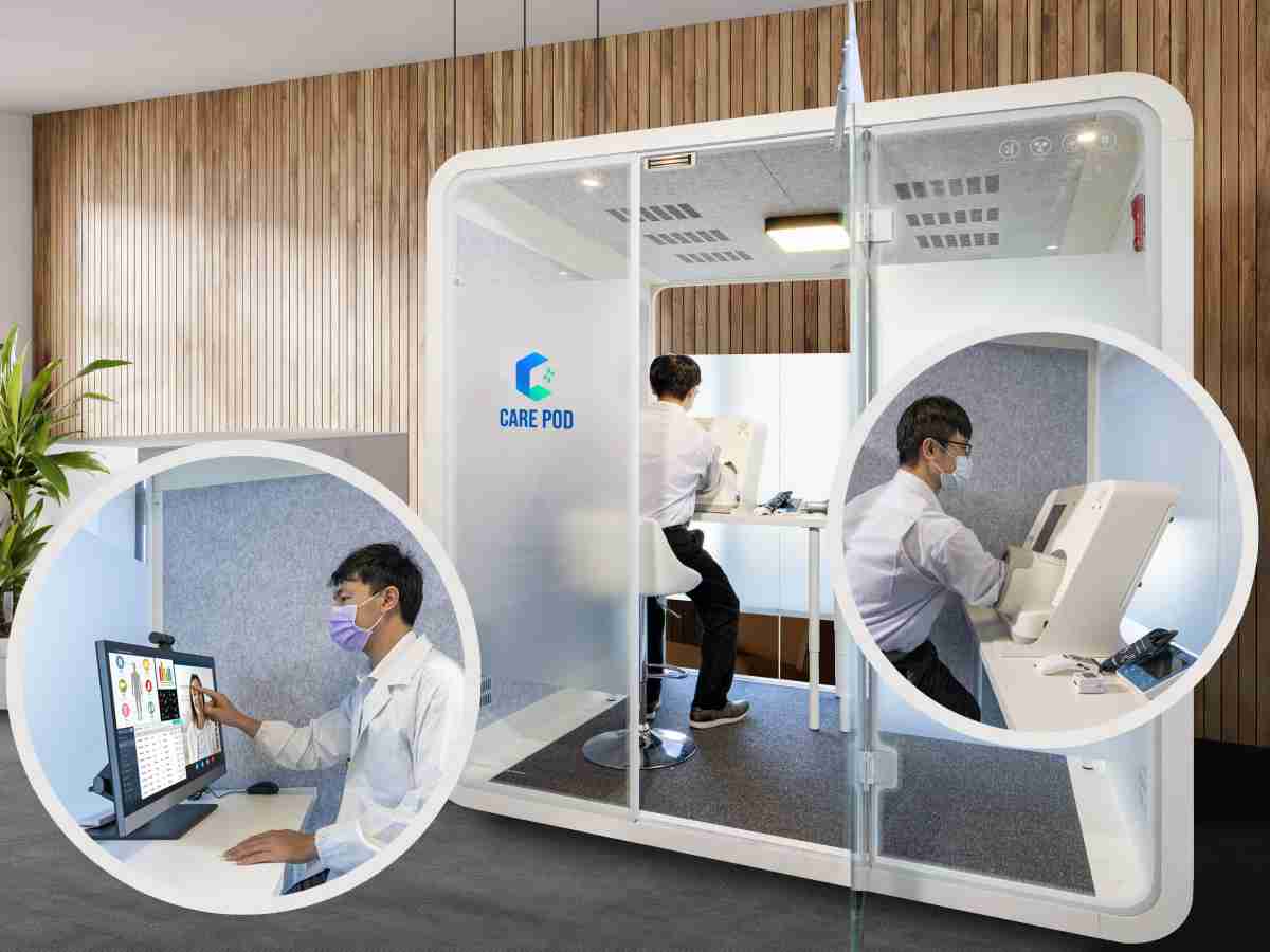 达擎于医疗科技展中展出＂远距诊疗舱＂，，，，以因应医疗数字化及社会高龄化趋势下、、、复诊及慢性病患等族群对于远距看诊需求逐渐升高所推出的创新整合方案。。。多功能合一、、高隐私性的远距诊疗舱可根据病患端与医师端的不同需求，，提供弹性化及客制化功能，，，节省医生和病患的精力及时间